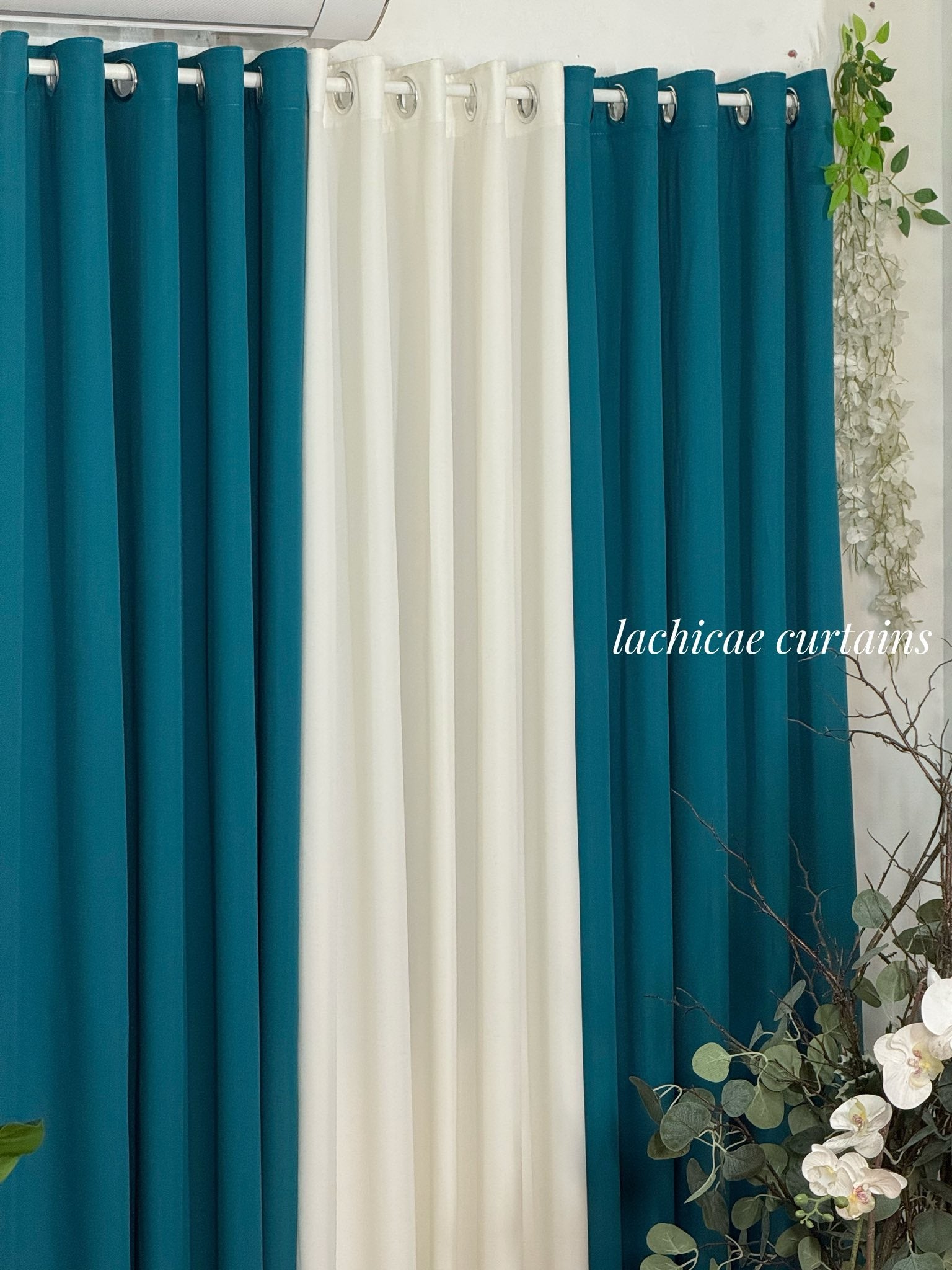 Non-Blockout 5in1&3in1 WGSN Color of the Year 2026: Transformative Teal - Clarion Teal Home Aesthetic Minimalist Window Curtains