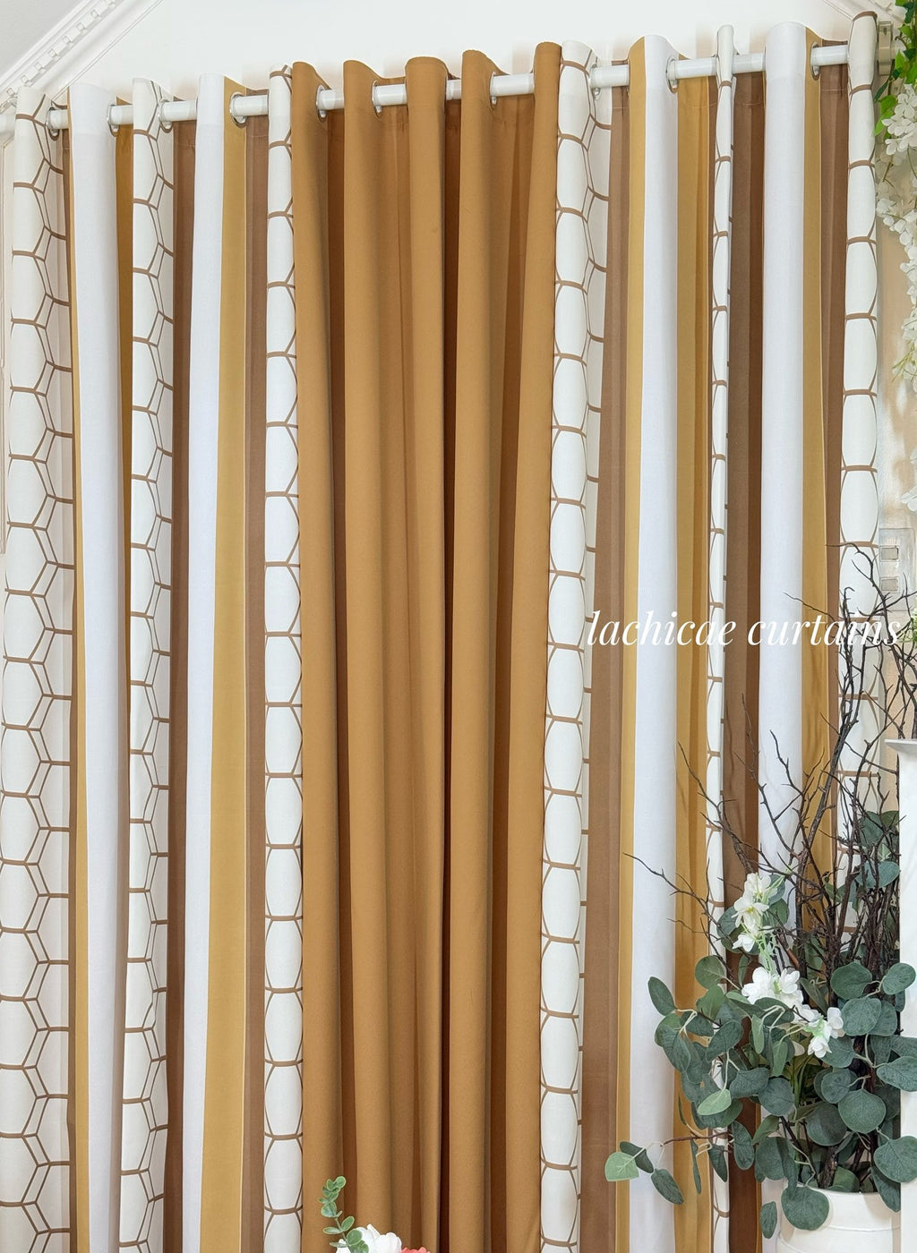 NON BLOCKOUT 3in1&5in1 Espresso Abstract  and Wood Combination 10 Rings