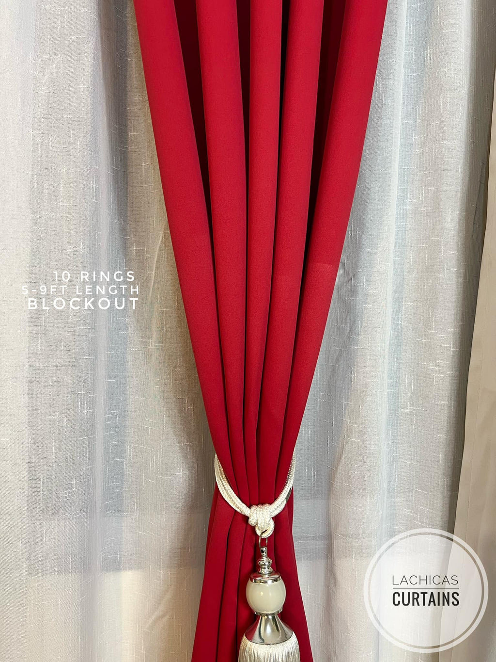 BLOCKOUT SOLD PER PC!! Red & Green High Quality Bedroom Home Curtains 10 RINGS 5-9ft