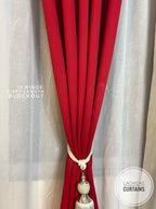 BLOCKOUT SOLD PER PC!! Red & Green High Quality Bedroom Home Curtains 10 RINGS 5-9ft