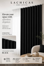 Premium S-Fold Button Type Blackout Curtains | Custom Size 6FT–10FT | Hotel Look Drapes | Thick Fabric | Living Room Bedroom Curtain | Lachicas Home Curtains