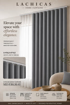 Premium S-Fold Button Type Blackout Curtains | Custom Size 6FT–10FT | Hotel Look Drapes | Thick Fabric | Living Room Bedroom Curtain | Lachicas Home Curtains