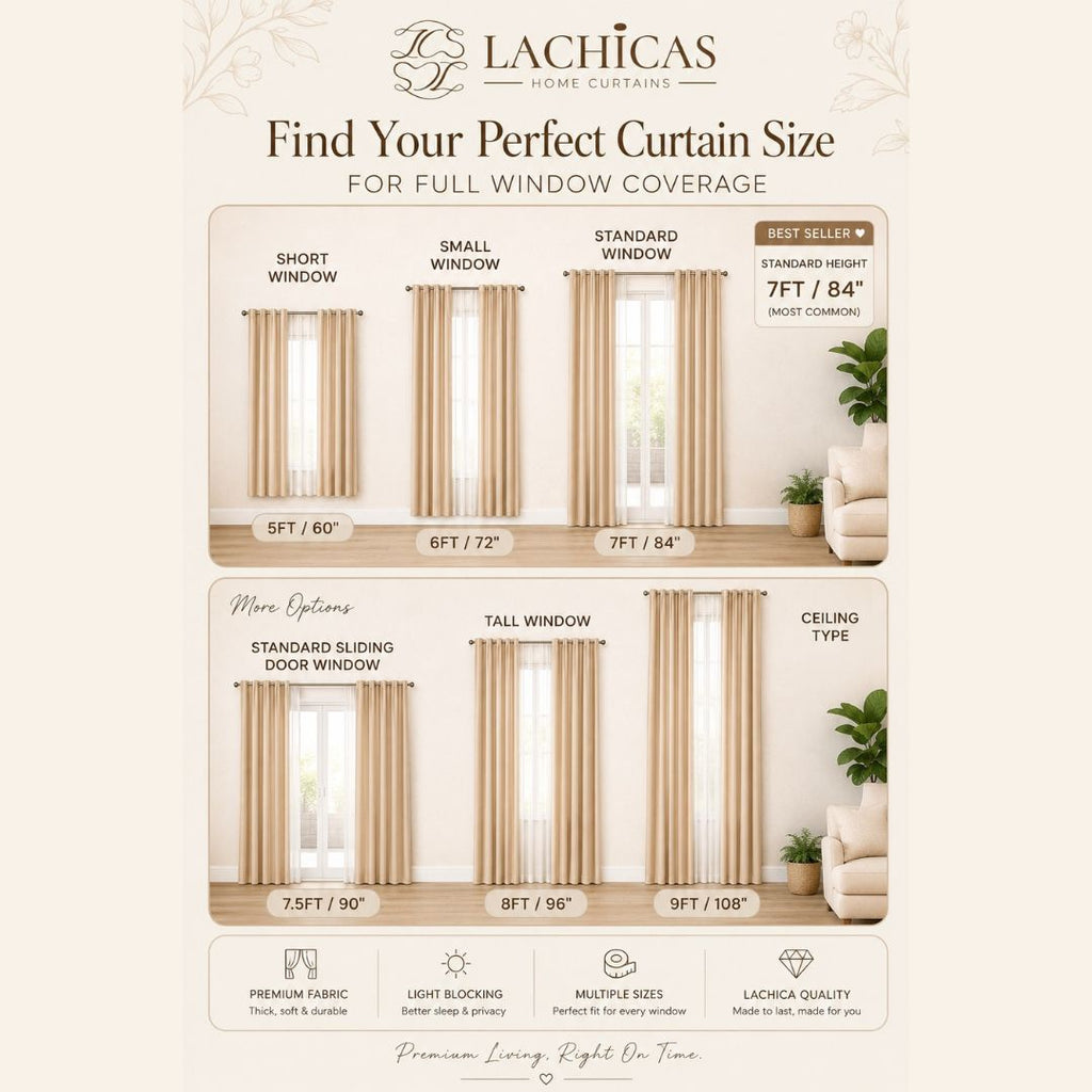 Premium Blockout Ring Curtains | Best Seller | Modern Bedroom & Window Drapes | 5ft-9ft | LACHICAS
