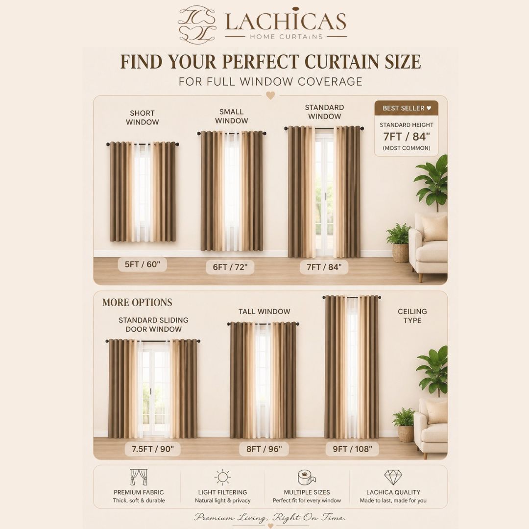 Three-Tone Plain Curtain Set | Neutral Color Palette | Non-Blockout | LACHICAS