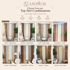 Three-Tone Plain Curtain Set | Neutral Color Palette | Non-Blockout | LACHICAS