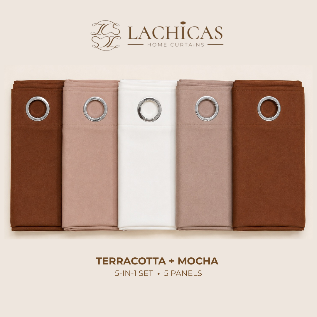 Three-Tone Plain Curtain Set | Neutral Color Palette | Non-Blockout | LACHICAS