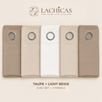 Three-Tone Plain Curtain Set | Neutral Color Palette | Non-Blockout | LACHICAS