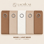 Three-Tone Plain Curtain Set | Neutral Color Palette | Non-Blockout | LACHICAS