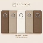 Three-Tone Plain Curtain Set | Neutral Color Palette | Non-Blockout | LACHICAS