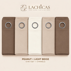 Three-Tone Plain Curtain Set | Neutral Color Palette | Non-Blockout | LACHICAS