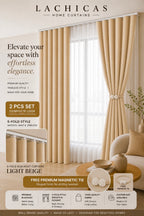 Premium S-Fold Button Type Blackout Curtains | Custom Size 6FT–10FT | Hotel Look Drapes | Thick Fabric | Living Room Bedroom Curtain | Lachicas Home Curtains