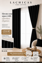 Premium S-Fold Button Type Blackout Curtains | Custom Size 6FT–10FT | Hotel Look Drapes | Thick Fabric | Living Room Bedroom Curtain | Lachicas Home Curtains