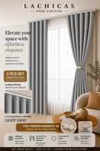 Premium S-Fold Button Type Blackout Curtains | Custom Size 6FT–10FT | Hotel Look Drapes | Thick Fabric | Living Room Bedroom Curtain | Lachicas Home Curtains