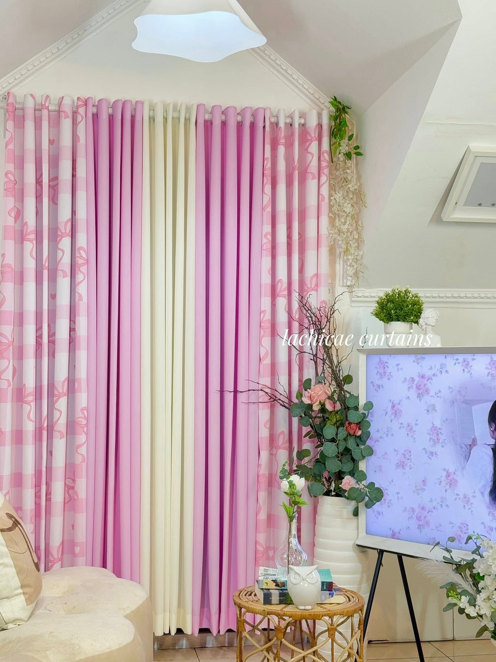 NON BLOCKOUT 3in1&5in1 Pink Coquette Ribbon Print + Baby Pink