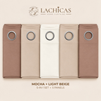 Three-Tone Plain Curtain Set | Neutral Color Palette | Non-Blockout | LACHICAS