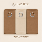 Three-Tone Plain Curtain Set | Neutral Color Palette | Non-Blockout | LACHICAS