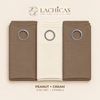 Three-Tone Plain Curtain Set | Neutral Color Palette | Non-Blockout | LACHICAS