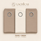 Three-Tone Plain Curtain Set | Neutral Color Palette | Non-Blockout | LACHICAS