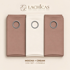 Three-Tone Plain Curtain Set | Neutral Color Palette | Non-Blockout | LACHICAS