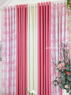 NON BLOCKOUT  Pink Coquette Ribbon Print + Old Rose