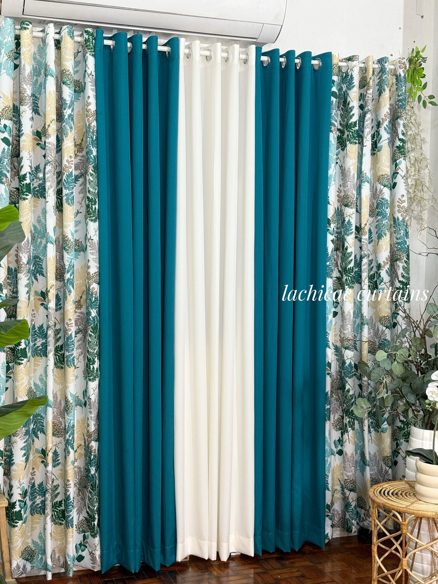Non-Blockout 5in1&3in1 WGSN Color of the Year 2026: Transformative Teal - Clarion Teal Home Aesthetic Minimalist Window Curtains