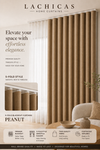 Premium S-Fold Button Type Blackout Curtains | Custom Size 6FT–10FT | Hotel Look Drapes | Thick Fabric | Living Room Bedroom Curtain | Lachicas Home Curtains