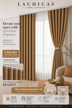 Premium S-Fold Button Type Blackout Curtains | Custom Size 6FT–10FT | Hotel Look Drapes | Thick Fabric | Living Room Bedroom Curtain | Lachicas Home Curtains