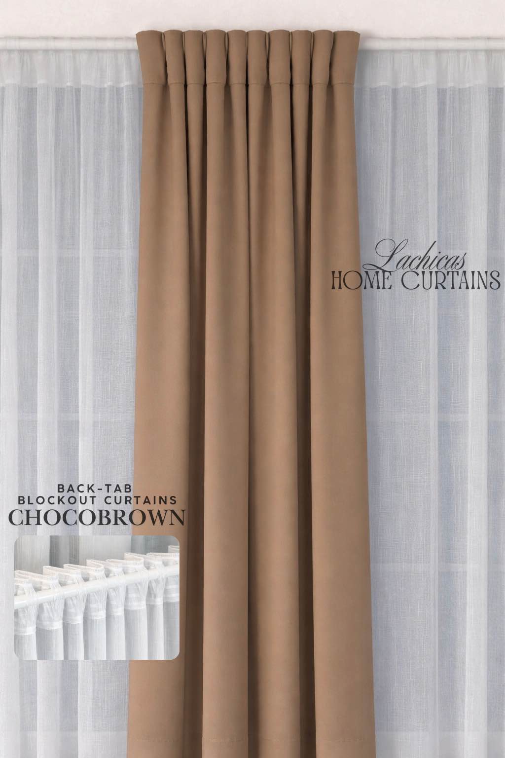 Lachicas Japandi Back-Tab/Rod Pocket Blockout Curtain | Easy to Install | Easy to Wash