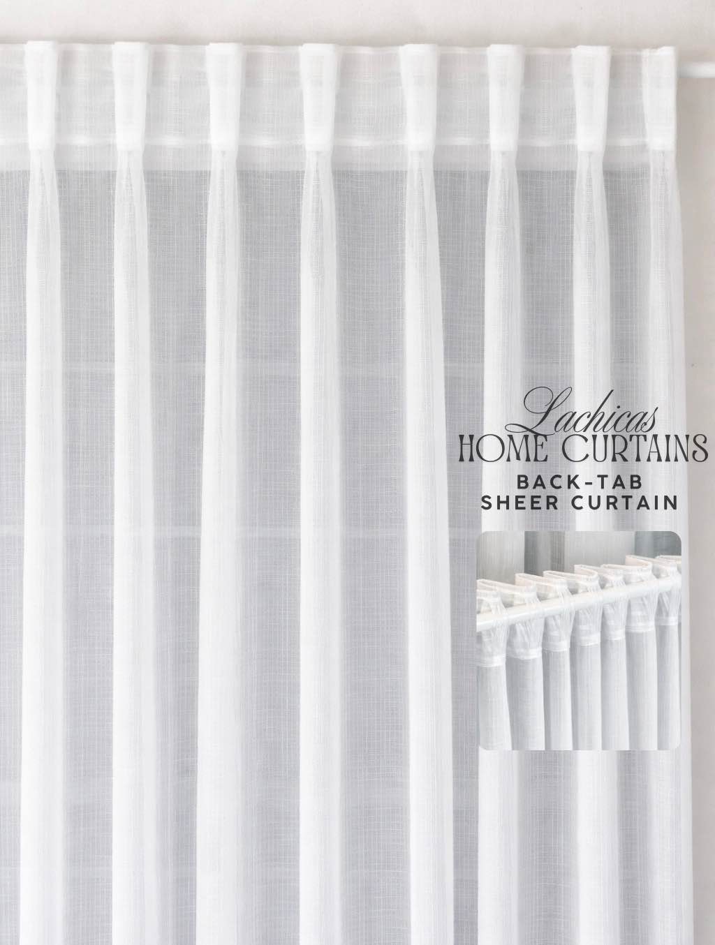 Lachicas Japandi Back-Tab/Rod Pocket Blockout Curtain | Easy to Install | Easy to Wash