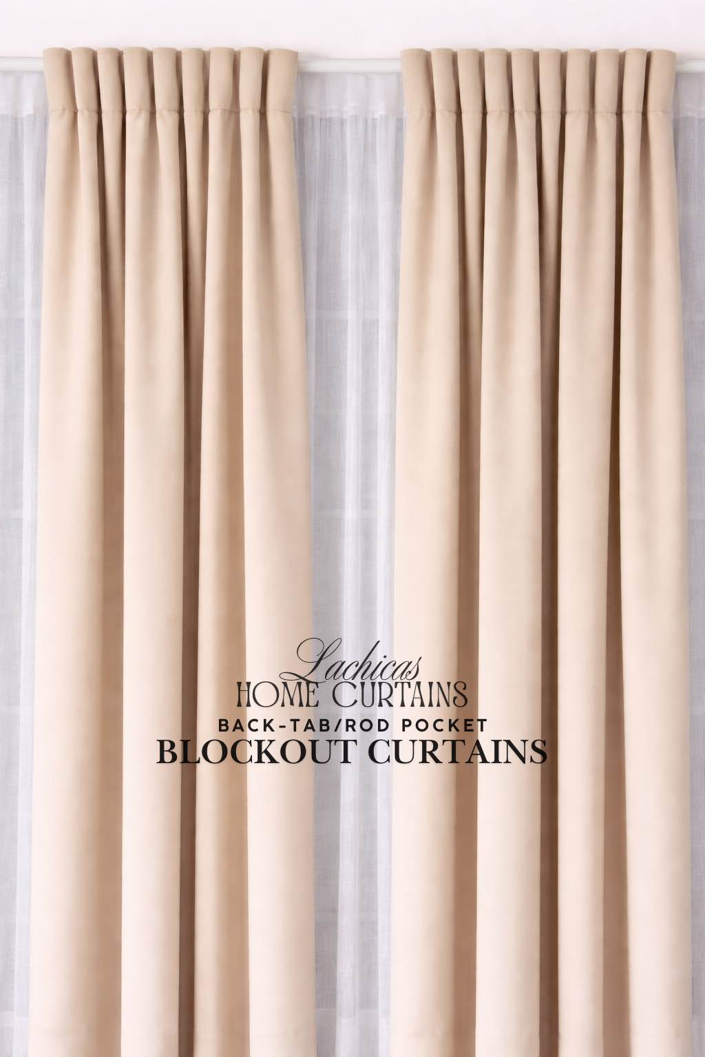 Lachicas Japandi Back-Tab/Rod Pocket Blockout Curtain | Easy to Install | Easy to Wash