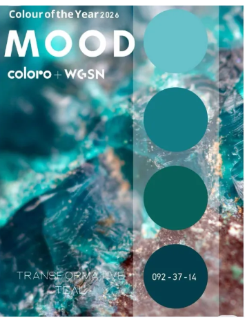 Non-Blockout Per PC WGSN Color of the Year 2026: Transformative Teal