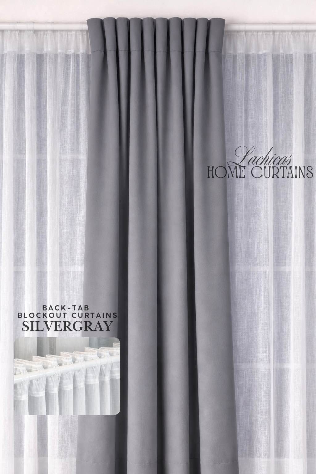 Lachicas Japandi Back-Tab/Rod Pocket Blockout Curtain | Easy to Install | Easy to Wash