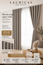 Premium S-Fold Button Type Blackout Curtains | Custom Size 6FT–10FT | Hotel Look Drapes | Thick Fabric | Living Room Bedroom Curtain | Lachicas Home Curtains