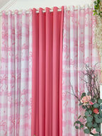 NON BLOCKOUT  Pink Coquette Ribbon Print + Old Rose