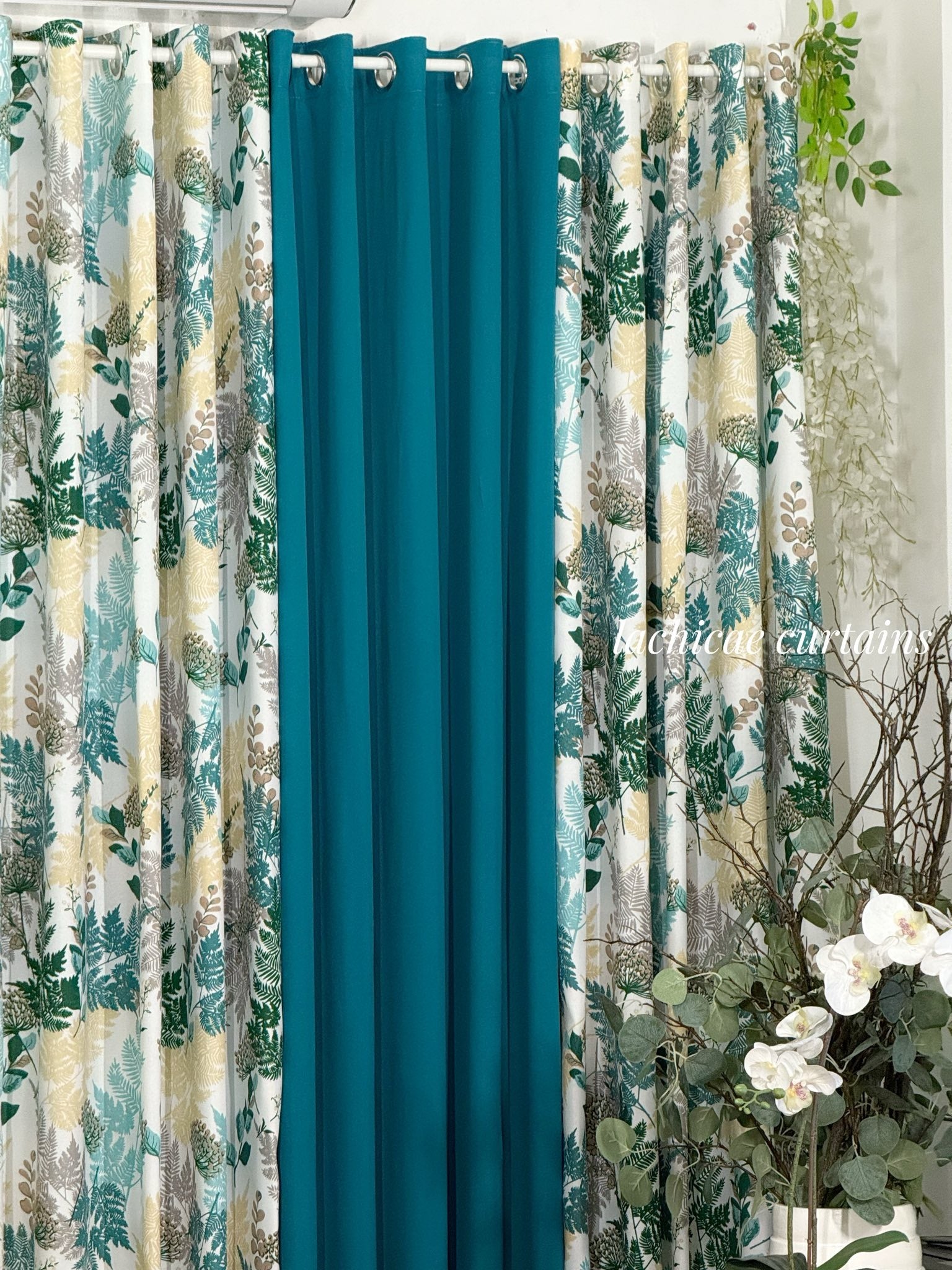 Non-Blockout 5in1&3in1 WGSN Color of the Year 2026: Transformative Teal - Clarion Teal Home Aesthetic Minimalist Window Curtains