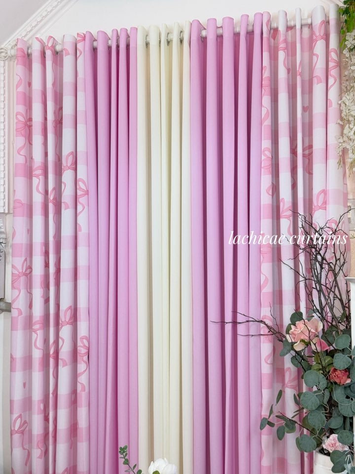 NON BLOCKOUT 3in1&5in1 Pink Coquette Ribbon Print + Baby Pink