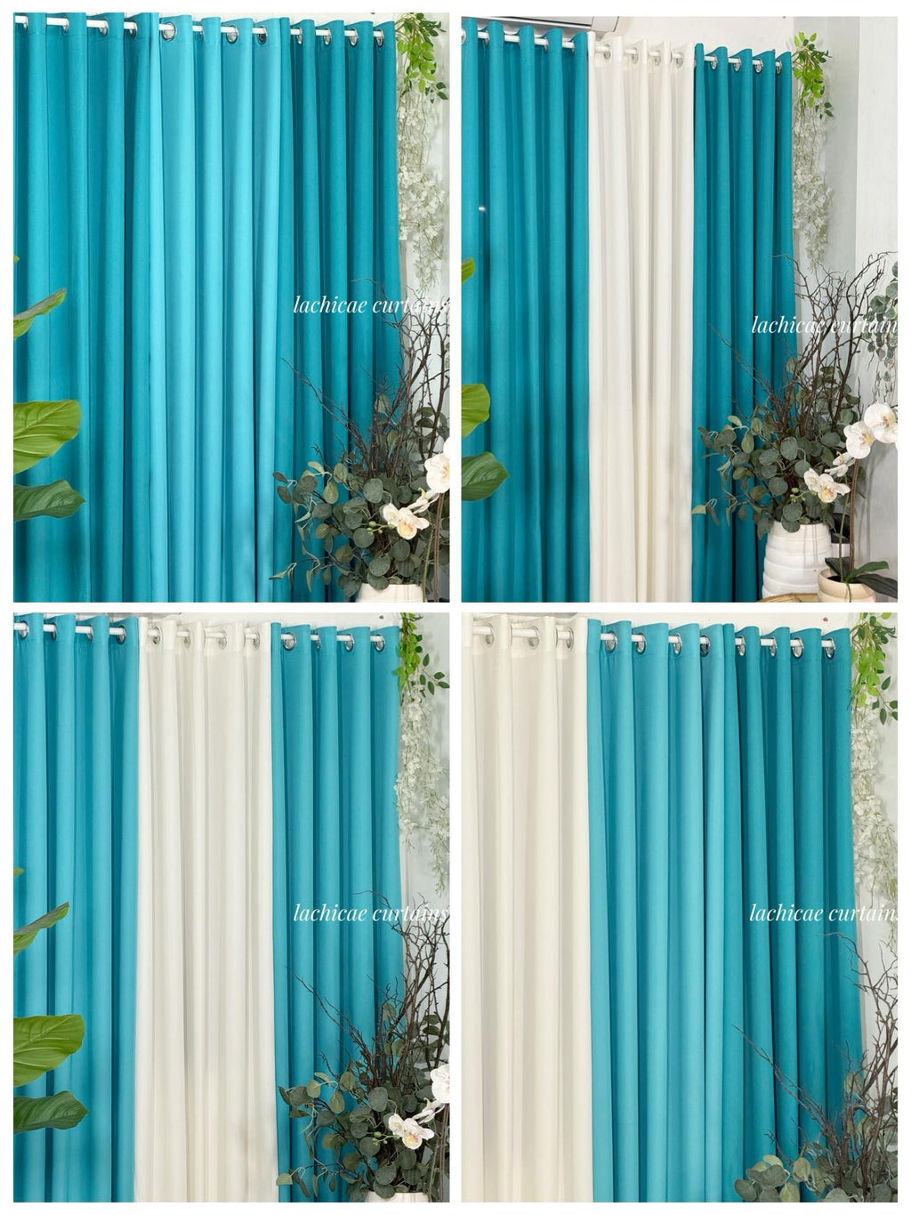 3in1 & Per PC!! Non-Blockout Color of the Year Series Light Transformative Teal - Aqua Blue