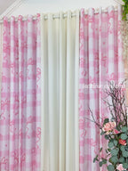 NON BLOCKOUT  Pink Coquette Ribbon Print + Old Rose