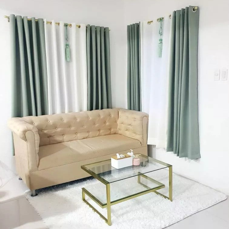 BLOCKOUT 3IN1 & 5IN1 & 6IN1 Ever Green & Celadon Combi High Quality Bedroom Home Curtains 10 RINGS