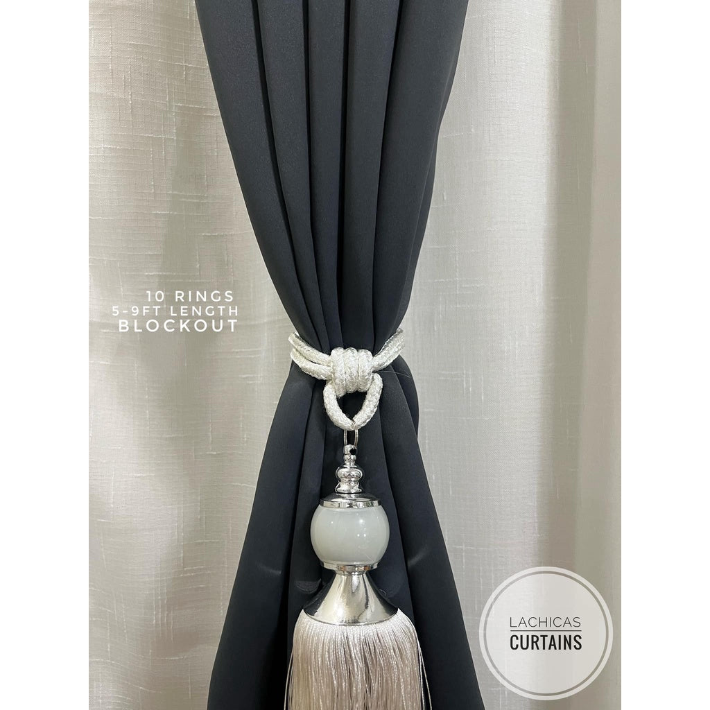 HIGH QUALITY BLOCKOUT Gray Series  Curtains 10 Rings