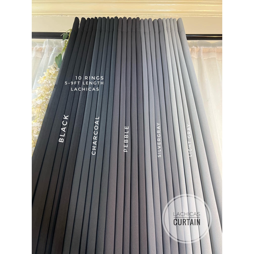 HIGH QUALITY BLOCKOUT Gray Series  Curtains 10 Rings