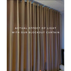 BLOCKOUT 3IN1&5IN1 Wood - Light Beige Modern High Quality Bedroom Home Curtains 10 RINGS 5-8FT