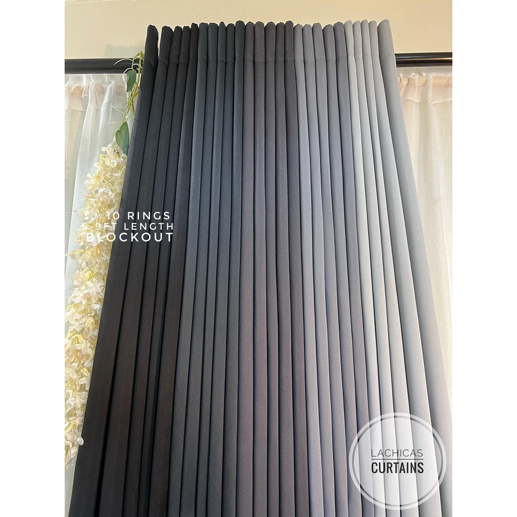 HIGH QUALITY BLOCKOUT Gray Series  Curtains 10 Rings