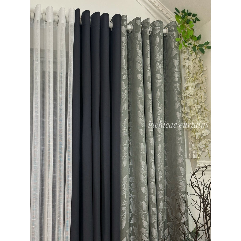 Per PC BROCADE SEMI-BLOCKOUT Riviera Gray - Charcoal