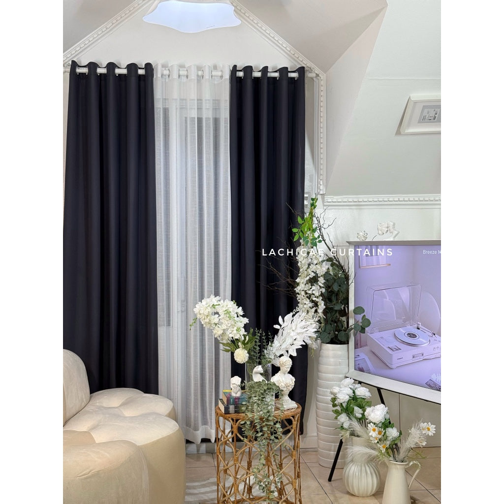 BROCADE SEMI-BLOCKOUT Riviera Gray - Charcoal