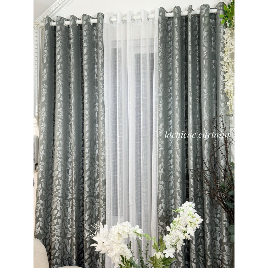 BROCADE SEMI-BLOCKOUT Riviera Gray - Charcoal