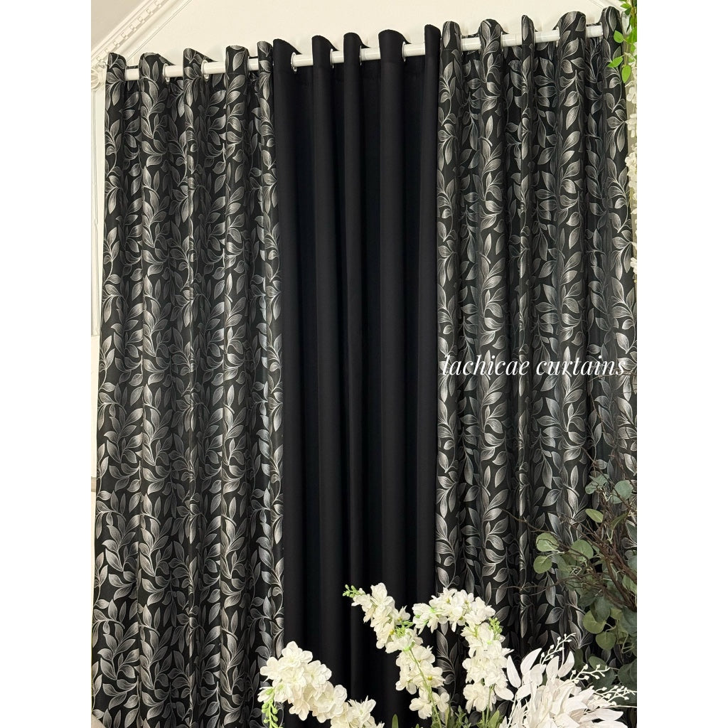 BROCADE SEMI-BLOCKOUT Riviera Black -  Katrina Black