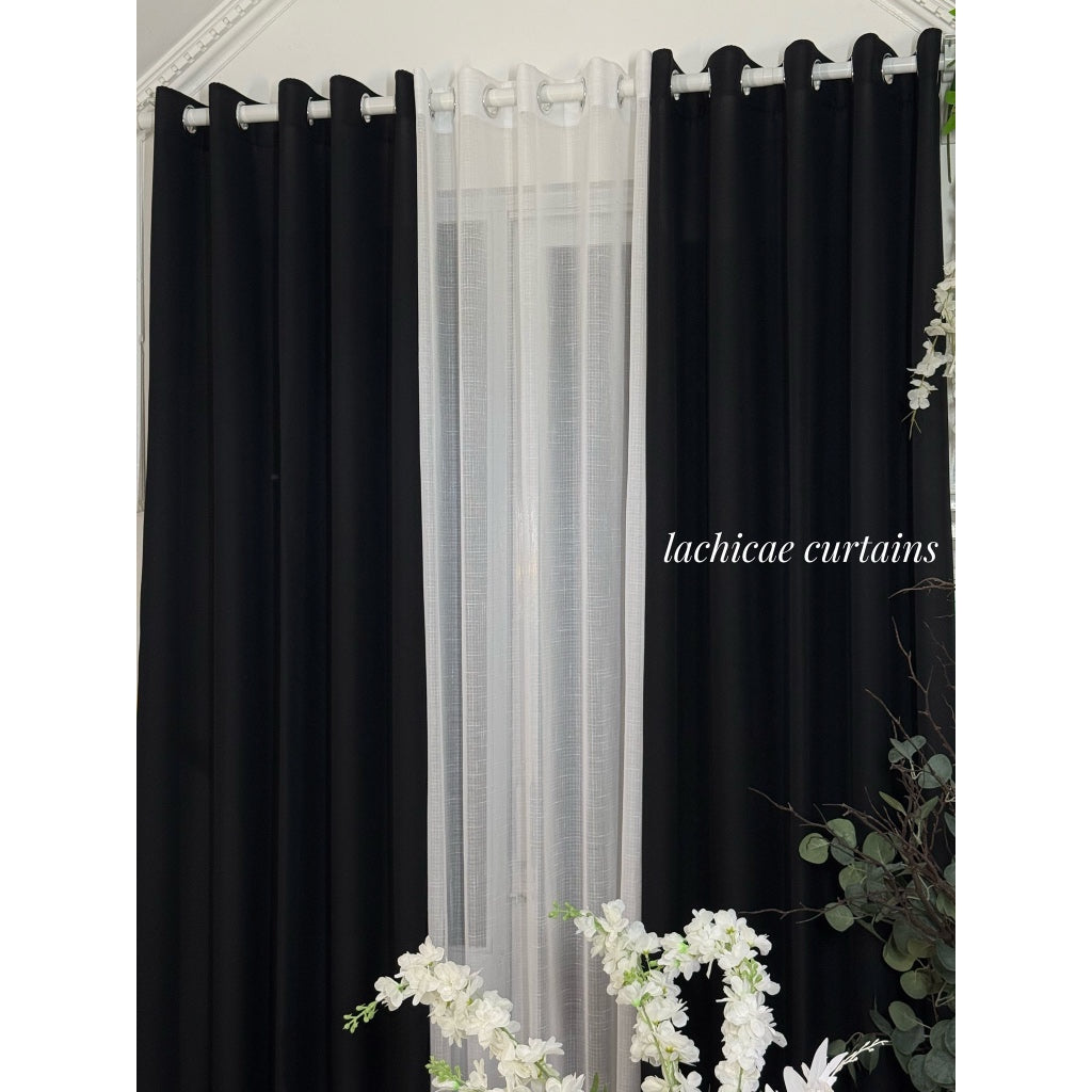 BROCADE SEMI-BLOCKOUT Riviera Black -  Katrina Black