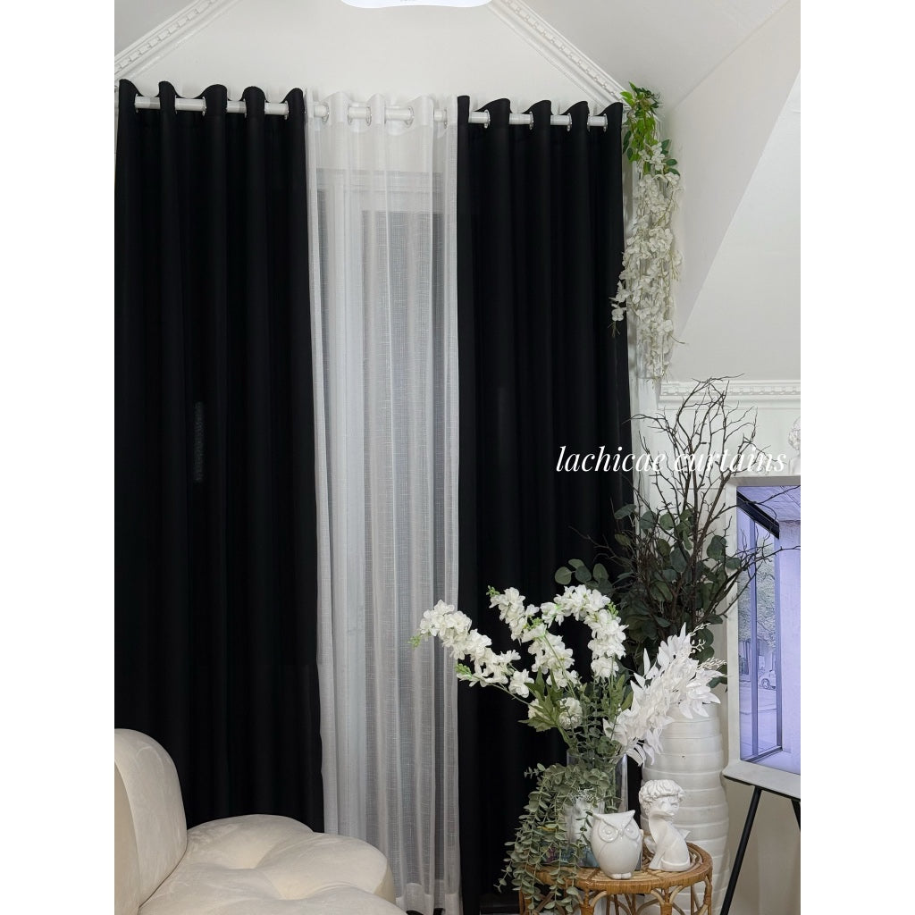 BROCADE SEMI-BLOCKOUT Riviera Black -  Katrina Black