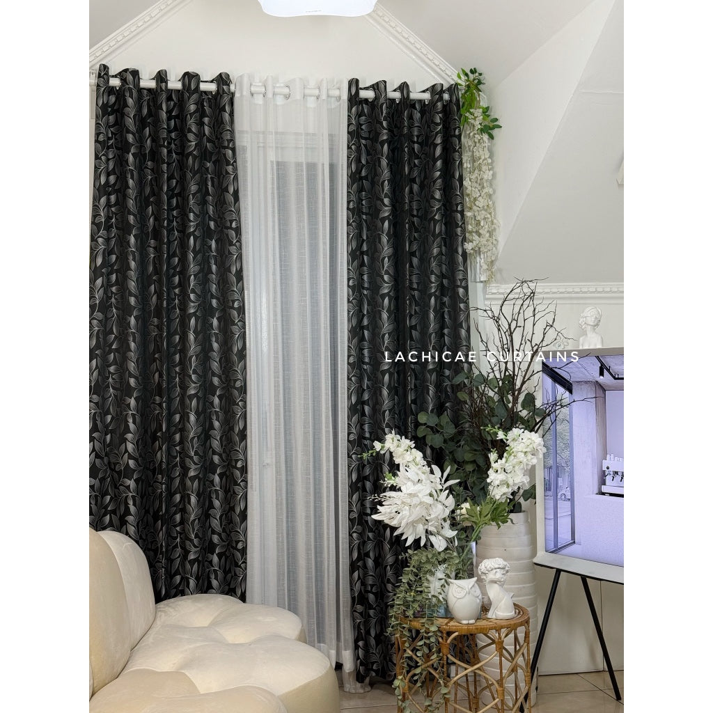 BROCADE SEMI-BLOCKOUT Riviera Black -  Katrina Black